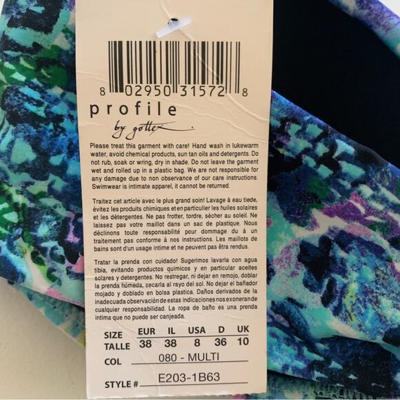 Profile Gottex Bikini Logan Twist Front Bandeau Swimsuit Bikini Top Size 8 NEW - Picture 11 of 12